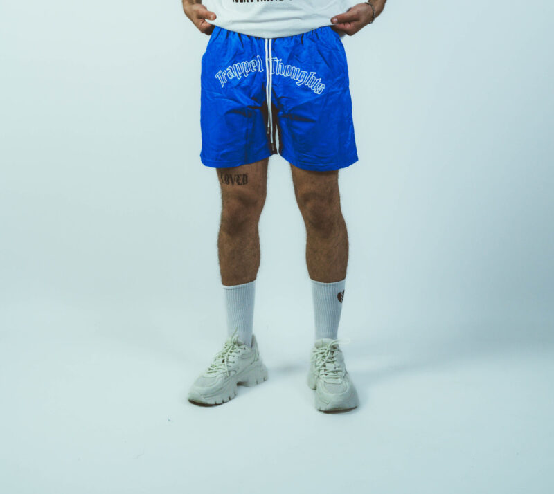 Curved Signature Logo Shorts - Royal Blue